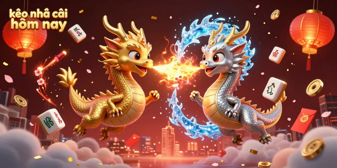 Engage with kèo nhà cái hôm nay through captivating dragons and dynamic gaming elements in a vibrant 3D scene.