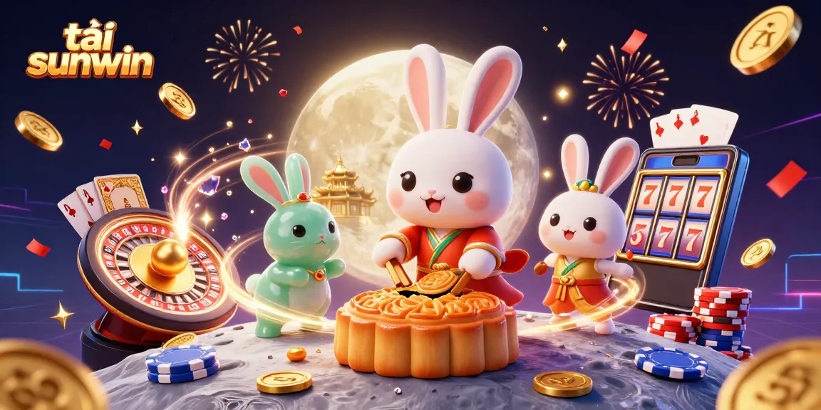Spin and win with tải sunwin featuring an enchanting moon rabbit and casino elements!