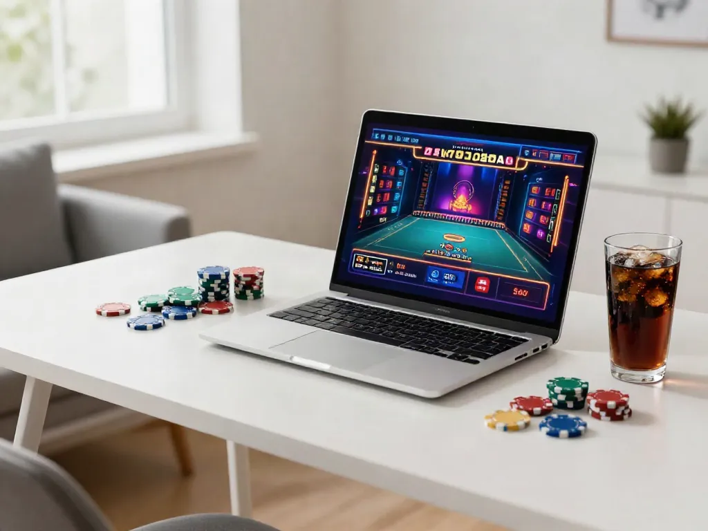 Vibrant gaming setup showcasing non GamStop casino experience with lively atmosphere.