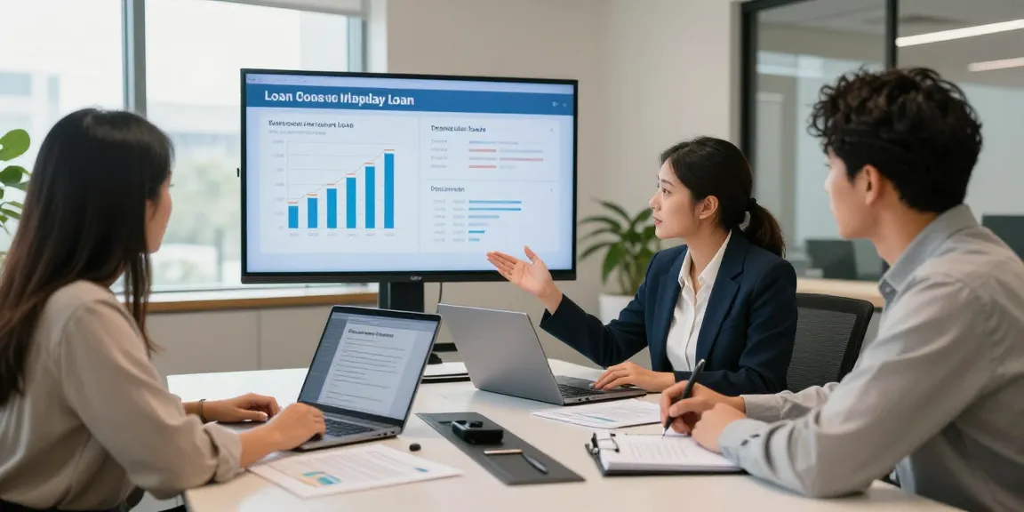 Finance consultation on https://www.radcred.com/payday-loan/100-dollar in modern office setting, advisor explaining loan options to client.