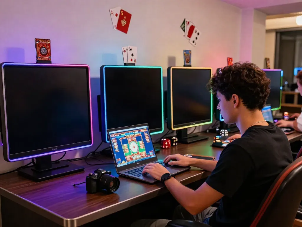 Engaging non gamstop casino experience with vibrant gaming setup.