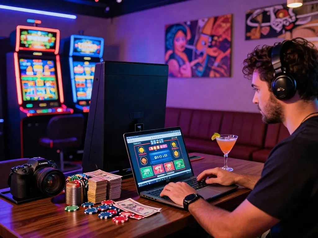 Exciting non gamstop casino gaming experience with player enjoying slots online