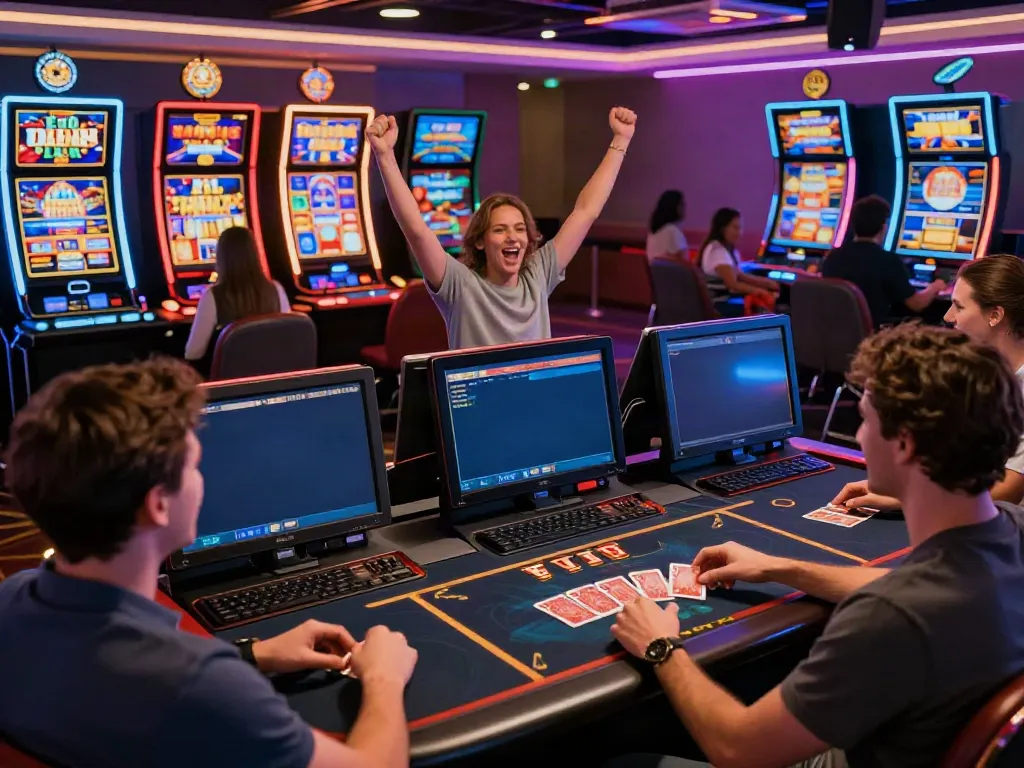 Players enjoying non gamstop casino games in a vibrant, interactive environment.