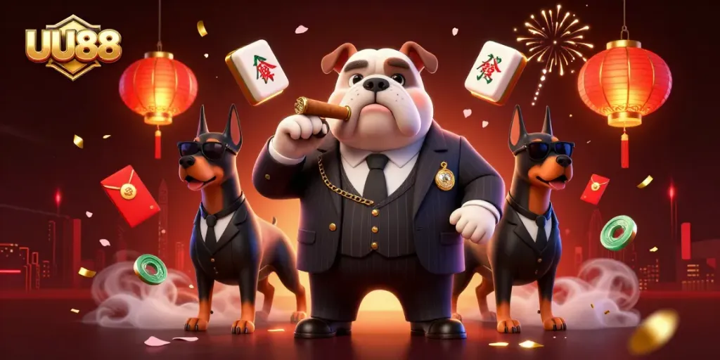 Engage with the thrilling UU88 casino scene featuring vibrant elements and characters in a dynamic 3D illustration.