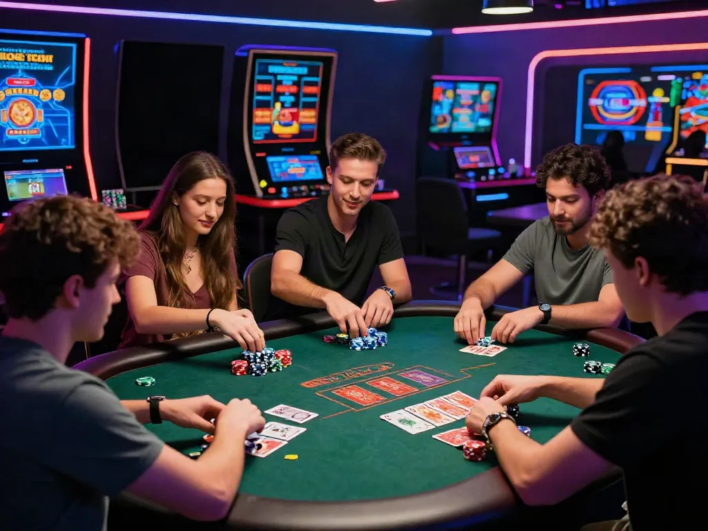 Group of players enjoying an exciting game at a non gamstop casino.