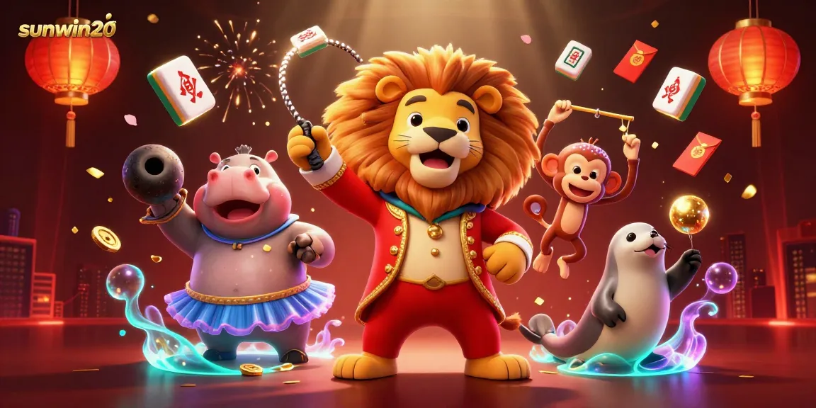 Experience thrilling games at sunwin20 with vibrant casino elements and engaging cartoon characters.