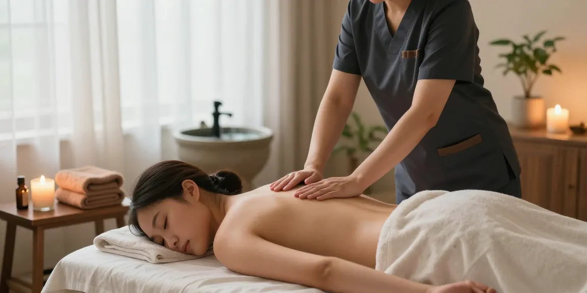 출장마사지 therapy session with a professional therapist and calming environment
