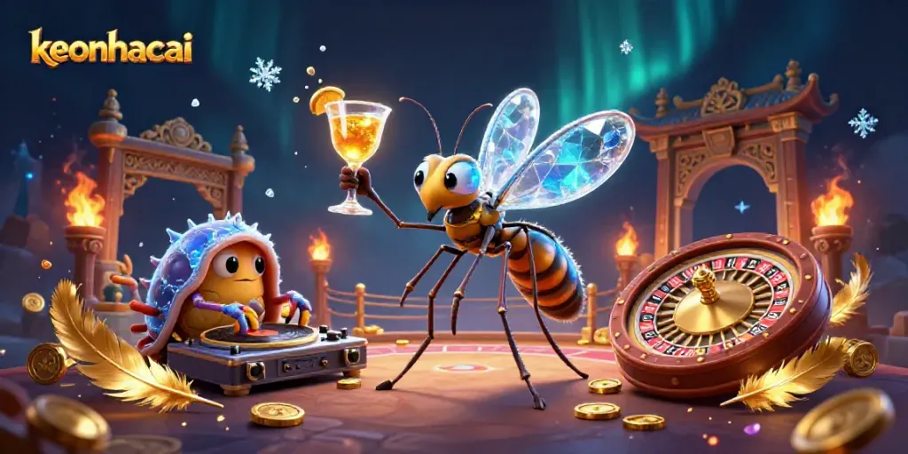 Engage with keonhacai's vibrant casino world featuring exciting characters and dynamic gaming elements.