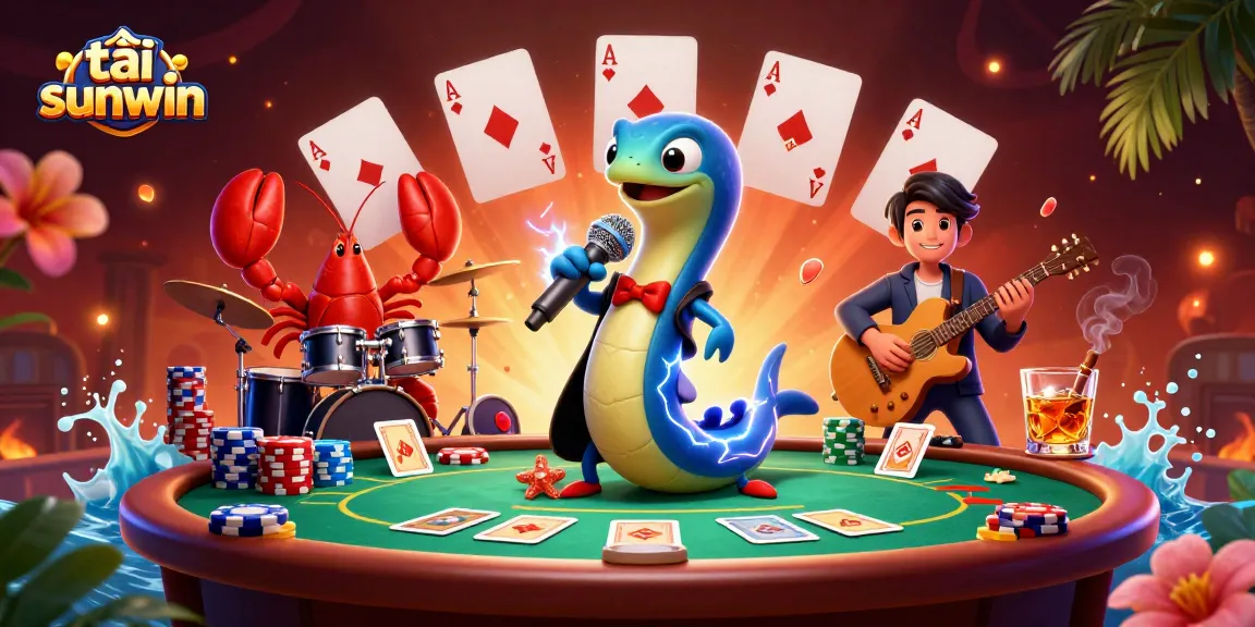 Experience the thrill of tải sunwin with vibrant casino characters, poker elements, and an engaging underwater setting.