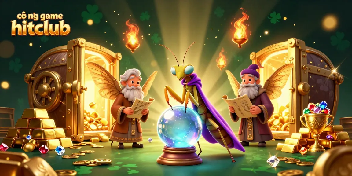Experience the thrill at cổng game hitclub with a mystical scene filled with treasures and fortune.